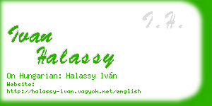 ivan halassy business card