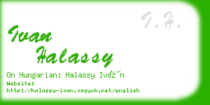 ivan halassy business card